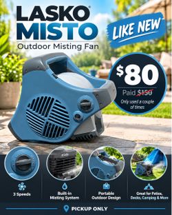 Lasko Misto Outdoor Misting Fan – Like New – $80