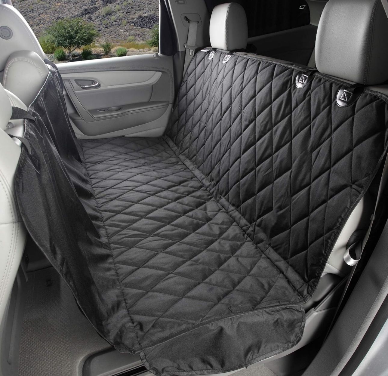 #224 Amazon Basics Dog Backseat Cover Hammock Waterproof Layers Nonslip Seat Protector 58”x54”
