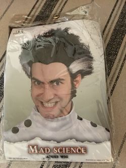 Mad science wig Halloween costume male