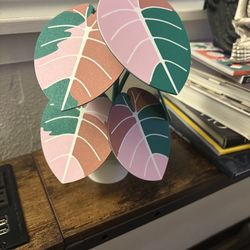 3D Printed Coaster Set, Potted Jewel Alocasia Design