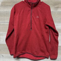 L.L. Bean Women’s Air light Knit Pullover Medium Regular 1/2 Zip Red 506470