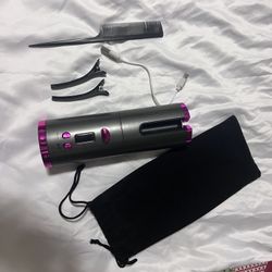Open Box Cordless Automatic Hair Curler USB Charging Charcoal Pink YX-808