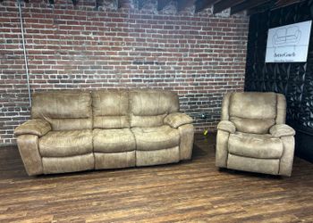 Free Delivery Ashley brown recliner sofa couch + chair