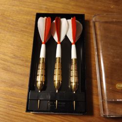Vintage Real Feather 22 Gram Pure Gold Plated Darts