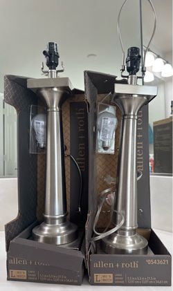 Allen + Roth Brushed Nickel Table Lamp Bases – Set of 2