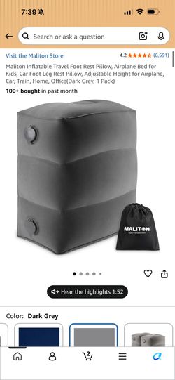 Maliton Inflatable Travel Foot Rest/ or Pillow