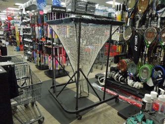 Used Mobile Setting and Passing Volleyball Trainer, Height Adjustable Up To 110"
