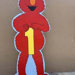 Elmo Wooden Character/ Giant Size 74 in Tall 