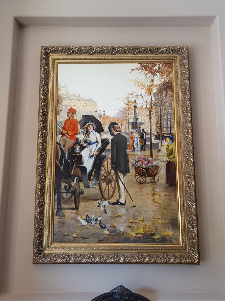 Original Oil Painting, Paris 59"x83" with Frame