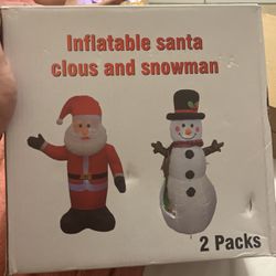 Inflatable Santa Cloud And Snowman
