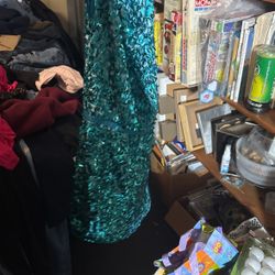 Blue sequin dress