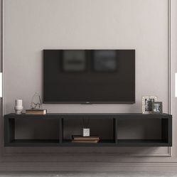 Black Floating TV Stand (Home Depot)