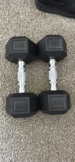 Dumbbell and bar with 2 10lb plates