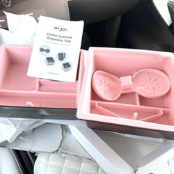 Tesla Model 3/Y Juniper Center Console Organizer Tray in Pink (For newer models)