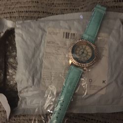 Brand New In Package Stainless Steel Watch With Leather Strap Only $25 Firm