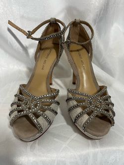 Antonio Melani silver and rhinestone heels
