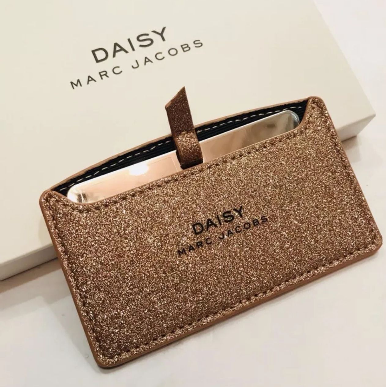Daisy Marc Jacobs Compact Mirror Rose Gold Sparkle Case Brand New in Box