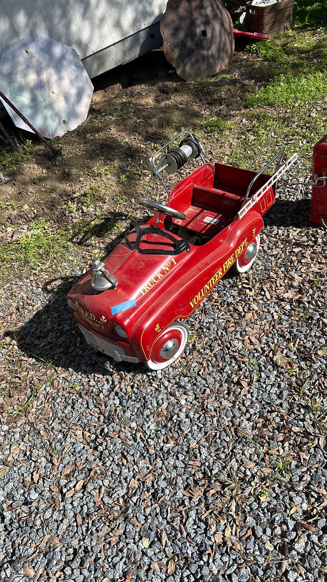 Peddle Fire Truck And Fuel Pump