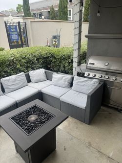 Patio Furniture Set, Fire place and BBQ