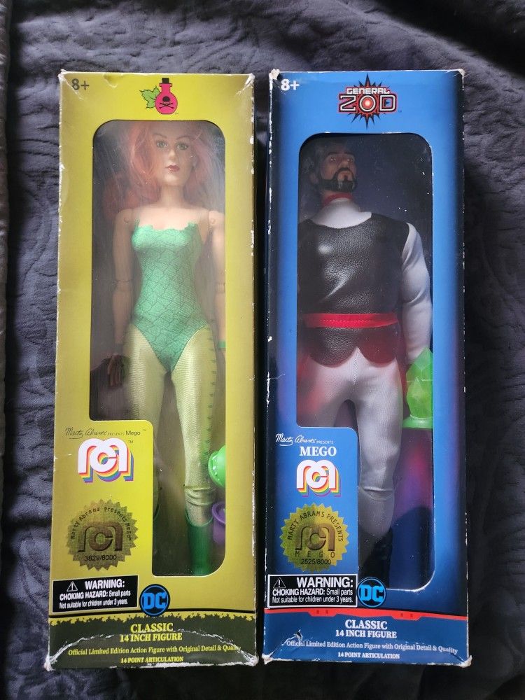 Mego 14" action figure set Poison Ivy/General Zod