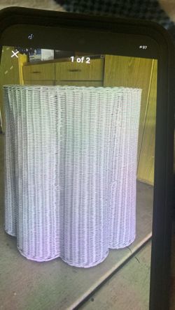 Teal Wicker End Table