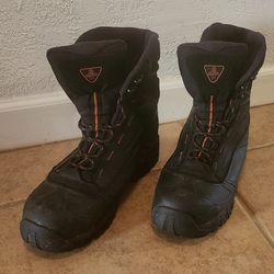 RefrigiWear PolarForce Men's Black Leather Work Boot Steel Toe Waterproof Sz 11.5 M