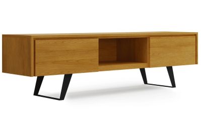 Simpli Home Lowry 72" Solid Wood TV Stand Media Console – Oak (NEW in Box)