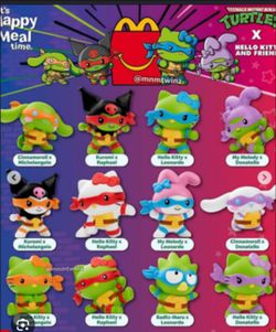 Ninja Turtles X Hello Kitty Collaboration Set of 12- No Boxes (OBO)