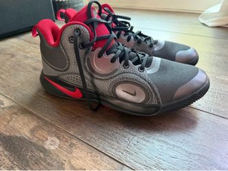 Nike FlyBy2 Mid Top Men's Basketball Sneakers Anthracite Gym Red