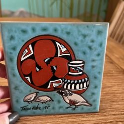 1995 Cleo Bernini Hand Painted Tile 