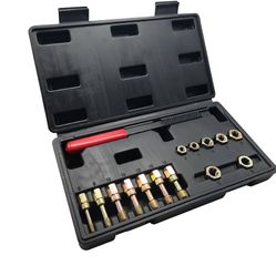 15-Piece Metric Thread Chaser Set – Master Thread Repair Kit with M6, M8, M10, M12 Sizes, Includes 7 Taps, 7 Dies and 1 Thread File, Universal Rethrea