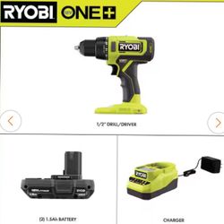 RYOBI ONE+ 18V Cordless 1/2 in. Drill/Driver Kit with (2) 1.5 Ah Batteries and Charger