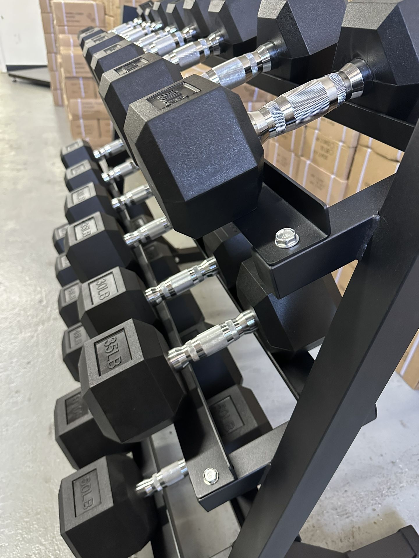 Dumbbell Set 5lb - 50lb With Heavy Duty 3 Tier Rack Brand Newππ½ββοΈ In The Boxπ¦
