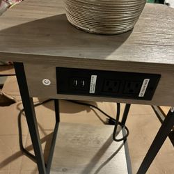 Two Tier Table With USB Outlet