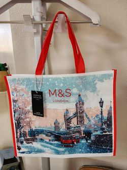 Marks & Spencer London Reusable Holiday Tote Bag NEW NWT 