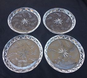 Four Piece Crystal Wine Bottle Coasters