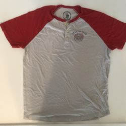 Lucky Brand Men’s Jon Contino Isle of Man Logo Short Sleeve Tee — Size Large