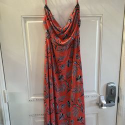 Banana Republic | Dresses | Strapless Floral Orange Dress size L