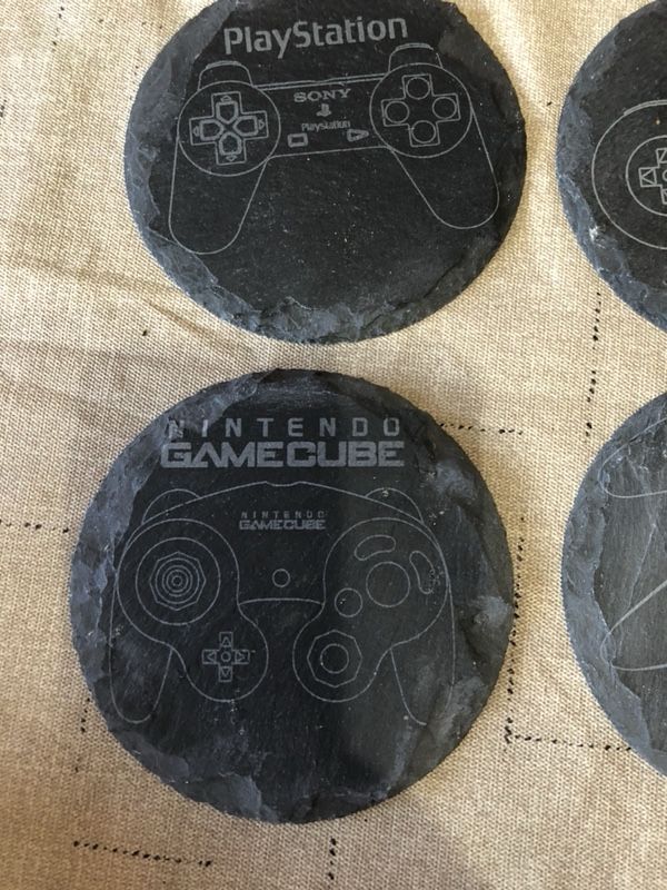 Custom LASER etched slate drink coasters
