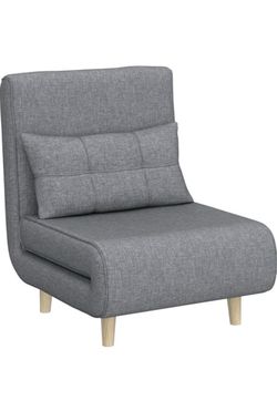 3 in 1 Sleeper Chair Bed, Convertible Futon Sofa for Office, Dark Gray