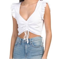 White Zara Crop Top Size Large