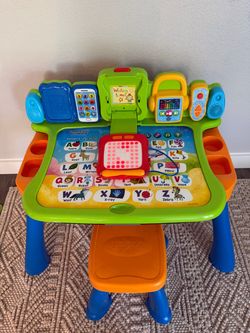 vtech explore & write activity desk with interactive pages
