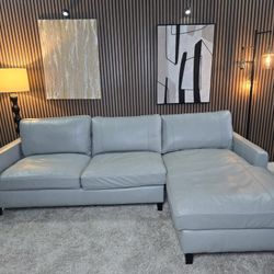 Griffith Top Grain Leather Sectional with Chaise