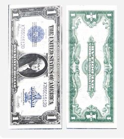 1923 One silver dollar certificate blue seal