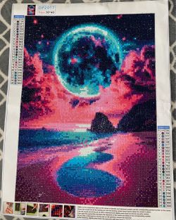 Moon and Night Sky Diamond Art