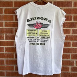 Vintage 90s Arizona Motorcycle Co. Pocket Shirt Sleeveless Size XL