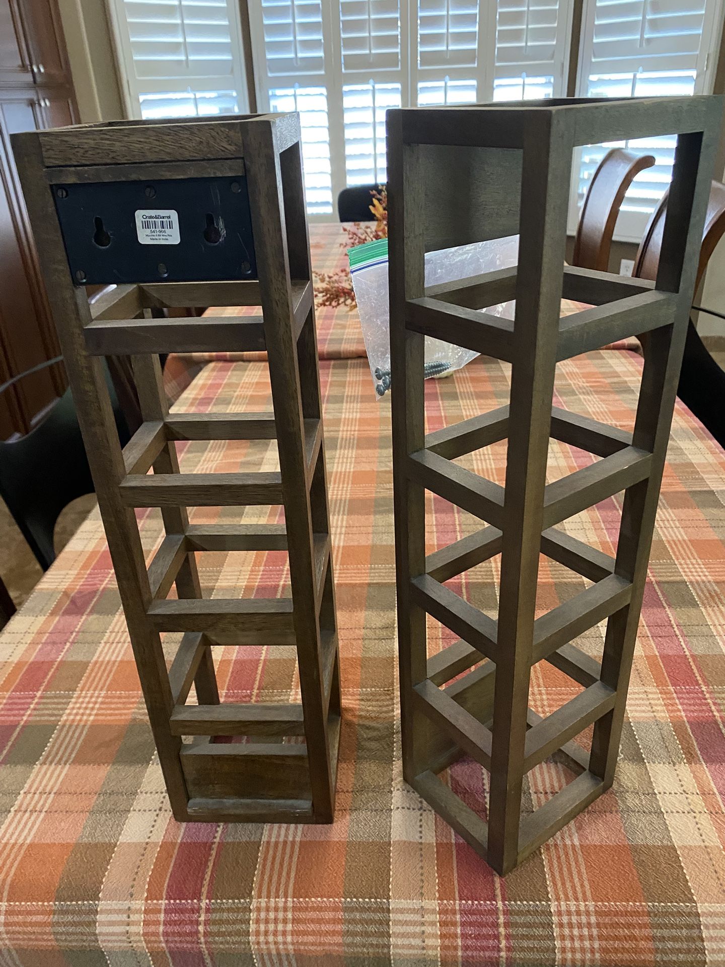 Wine Rack, Crate & Barrel 5-Bottle Wall Hanging Holder