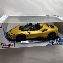 Maisto Ferrari SF90 Spider 1:18 (Gold) Diecast Car Model Special Edition