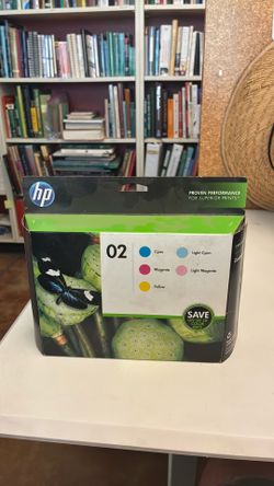 HP 02 ink cartridge 5 color combo pack new unopened. See pics for compatible printer models. CASH ONLY