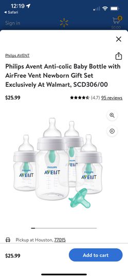 Philips Avent Anti-colic Baby Bottle with AirFree Vent Newborn Gift Set  Exclusively At Walmart, SCD306/00